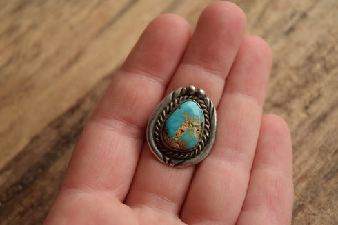Rugged Natural Turquoise Ring - Size 6.5